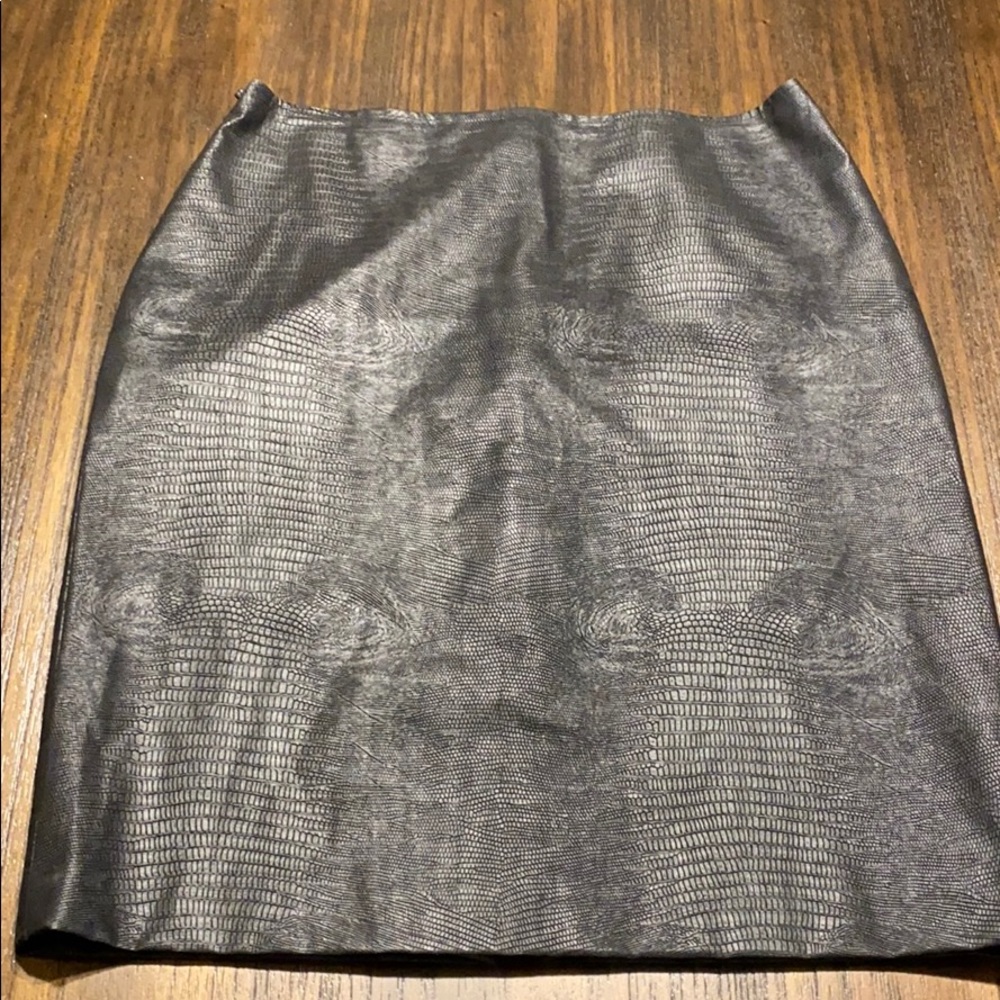Maggy London Faux Black Snakeskin Skirt